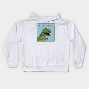 T-Rex hates craft beer Kids Hoodie